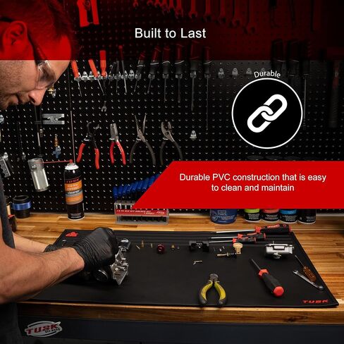 Tusk Workbench Mat 18" x 32" – Durable Black Vinyl Surface – Protective, Non-Slip, Easy-to-Clean Mat for Garage, Shop, Bench & Powersports Maintenance in Saudi Arabia