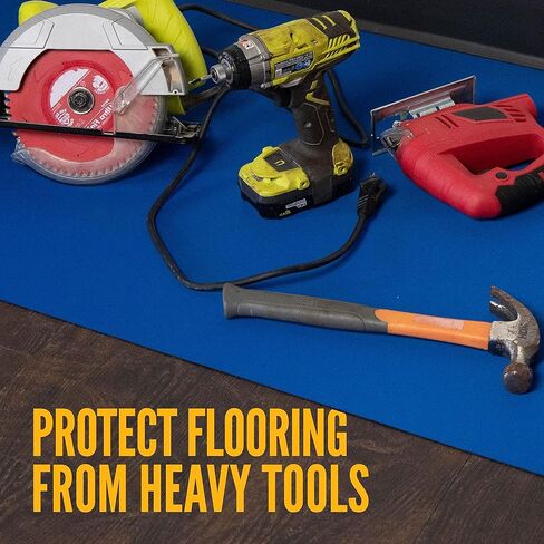 US Cargo Control Neoprene Floor Runner 27 Inch x 20 Feet, Reusable Floor Runner with Slip-Proof Surface and Non-Skid Bottom, Protects All Floor Types, Blue in Saudi Arabia