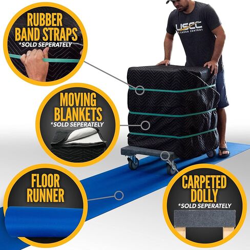 US Cargo Control Neoprene Floor Runner 27 Inch x 20 Feet, Reusable Floor Runner with Slip-Proof Surface and Non-Skid Bottom, Protects All Floor Types, Blue in Saudi Arabia
