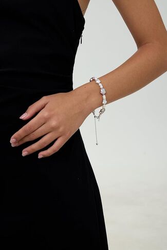 JOLI S925 Sterling Silver 4-11mm/3-8mm Baroque Pearl Bracelet with Freshwater Baroque Pearl for Women Adjustable Design Size 7/7.5 inch in Saudi Arabia