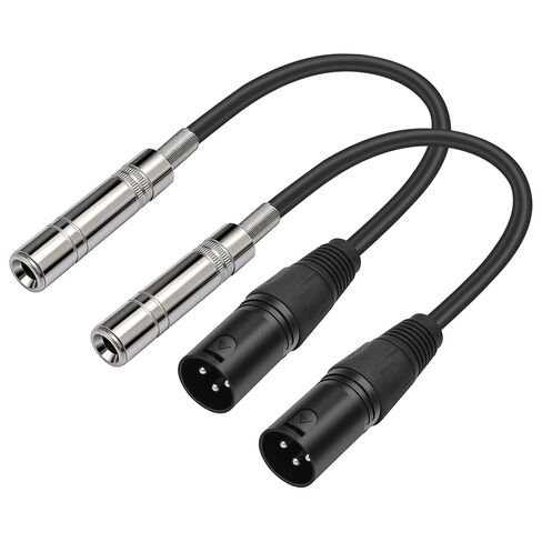 XLR Female to 1/4 inch 6.35MM Female Stereo Audio Cable 3PIN XLR to TRS Cable 1 FT(30cm) 2pcs in Saudi Arabia