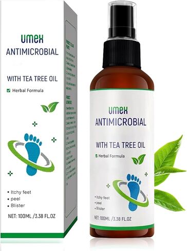 Umex Foot Spray & Deodorizer - Natural Odor Eliminator with Tea Tree Oil & Aloe - Refreshing Foot Mist for All-Day Freshnes in Saudi Arabia