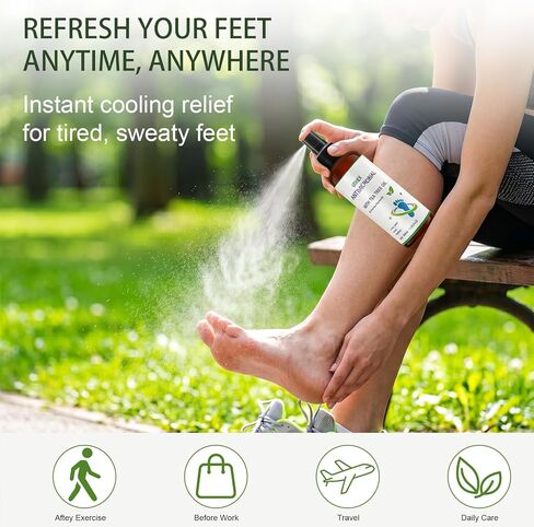 Umex Foot Spray & Deodorizer - Natural Odor Eliminator with Tea Tree Oil & Aloe - Refreshing Foot Mist for All-Day Freshnes in Saudi Arabia