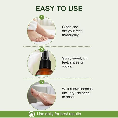 Umex Foot Spray & Deodorizer - Natural Odor Eliminator with Tea Tree Oil & Aloe - Refreshing Foot Mist for All-Day Freshnes in Saudi Arabia