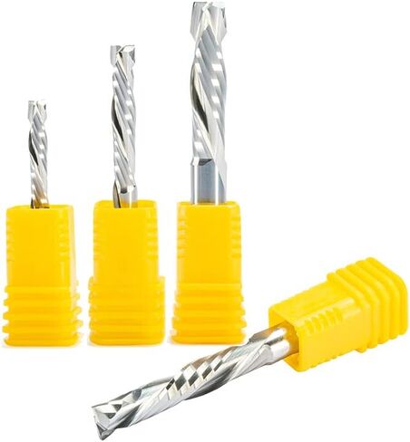 2pcs Spiral Router Bits CNC End Mill 3.175/4/5/6/8/10mm Shank UP & Down Cut Two Flutes Compression Bit Woodworking Carbide Milling Tool for Engraving Grooving(6X32mm) in Saudi Arabia