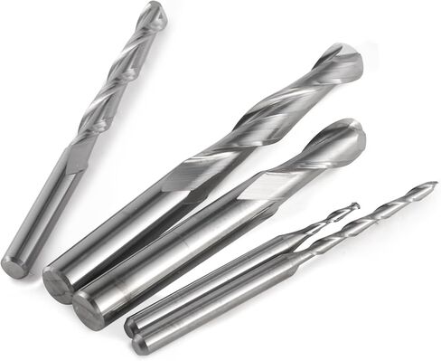 10pcs Carbide Ball Nose End Mill 3.175mm-6mm Shank Spiral CNC Router Bit 2 Flutes Tungsten Milling Cutter Wood Carving Engraving Tools(4.0x25x45L) in Saudi Arabia