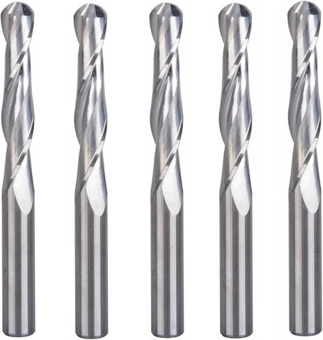 5pcs Ball Nose End Mills 6x6x70mm 2 Flute Carbide Router Bit 32mm CEL Spiral Milling Cutter in Saudi Arabia
