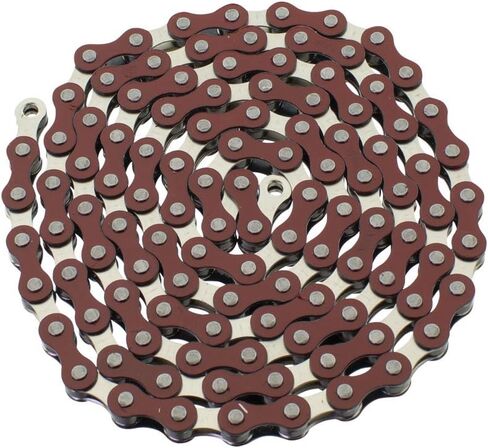 سلسلة دراجات YBN S410 (سرعة واحدة، 1/2 × 1/8 بوصة، 112 لتر) لونين، أحمر/كروم in Kuwait