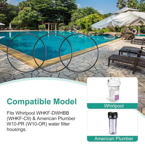 حلقة دائرية W10-OR W10-PR، حلقات دائرية بديلة متوافقة مع سباك أمريكي وويرلبول WHKF-DWHBB (WHKF-C9) مبيت فلتر المياه (3 قطع) in Saudi Arabia