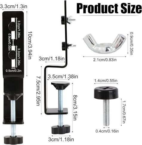 2pcs Desk Clamp Pegboard Mount, Clamp-On Desktop Pegboard Fixing Bracket No-Drill Tabletop Organizer Holder for Office Workbench Kitchen Game Home Desktop Accessories in Saudi Arabia