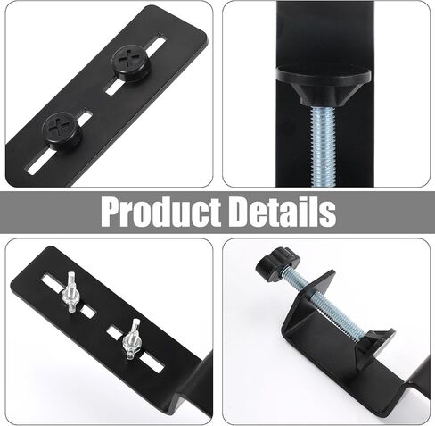 2pcs Desk Clamp Pegboard Mount, Clamp-On Desktop Pegboard Fixing Bracket No-Drill Tabletop Organizer Holder for Office Workbench Kitchen Game Home Desktop Accessories in Saudi Arabia