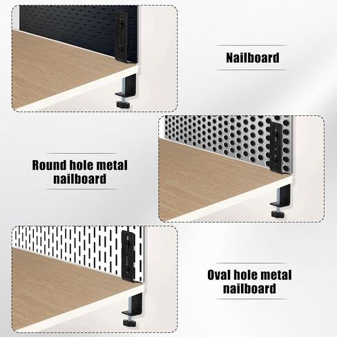 2pcs Desk Clamp Pegboard Mount, Clamp-On Desktop Pegboard Fixing Bracket No-Drill Tabletop Organizer Holder for Office Workbench Kitchen Game Home Desktop Accessories in Saudi Arabia