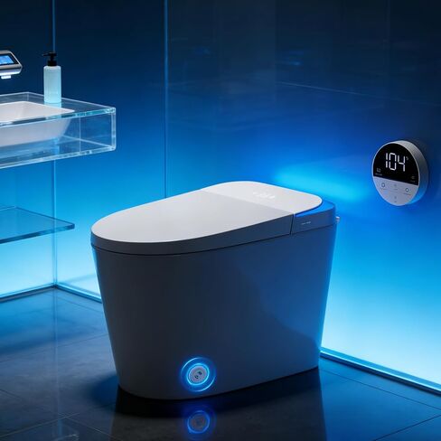 VIPBEAR Tankless One-Piece Smart Toilet with Heated Seat & Auto Lid | 1000g MaP, High Efficiency Dual Flush | Foam Shield, Foot Sensor, Night Light, Blackout Flush in Saudi Arabia