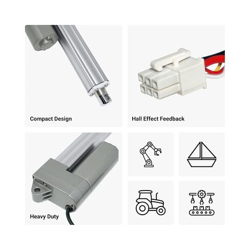 Progressive Automations 12V Industrial Mini Linear Electric Actuator - 40" Stroke, 330lbs Force with Hall Effect, Stainless Steel Rod, Brushed DC Motor, Durable Stroke for Marine, Automation, Robotics in Saudi Arabia