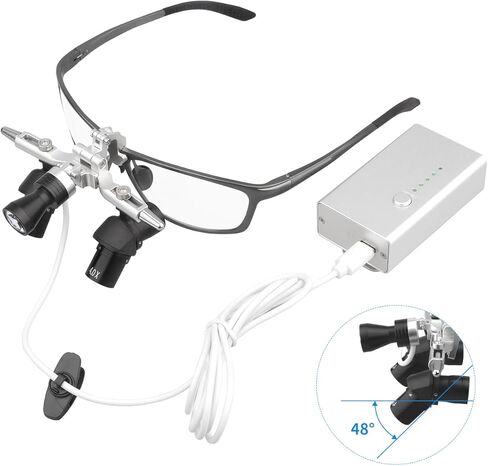 Ergo Loupes 48° Optical Corner Structure 4X Magnifying Glasses with 5W LED Spotlight in Saudi Arabia