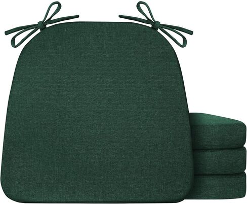 IASEAHK Chair Cushions for Dining Chairs Set of 4, Non Slip Kitchen Chair Pads, 17" x 16" x 2", Indoor Dining Chair Cushions with Ties, D-Shaped Seat Cushions for Kitchen Chairs, Beige in Saudi Arabia