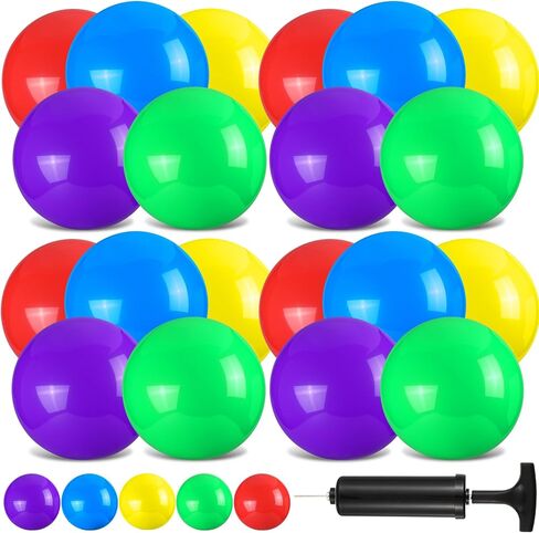 Vinsot 25 Pcs Fun Bouncy Balls 13 Inch Marbleized Bouncing Balls Rubber Inflatable Ball Large Sensory Ball with Pump for Beach Backyard Park Indoor Outdoor Party Favors in Saudi Arabia