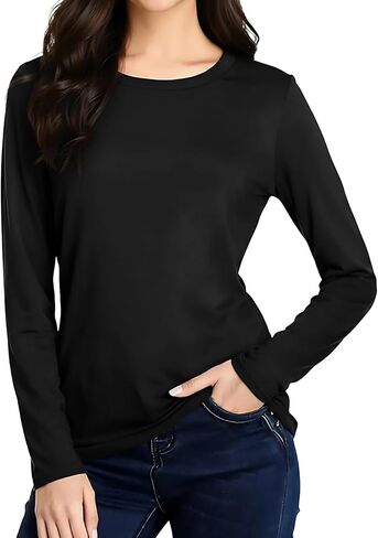 VOGRYE Women's Underscrub Long Sleeve Soft Stretch Crew Neck Scrubs Undershirt for Healthcare Workers Moisture Nurse Tops in Saudi Arabia