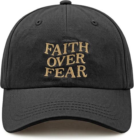 Faith Over Fear Hat for Men Women Embroidered Adjustable Cotton Christian Jesus Religious Faith Baseball Cap in Saudi Arabia