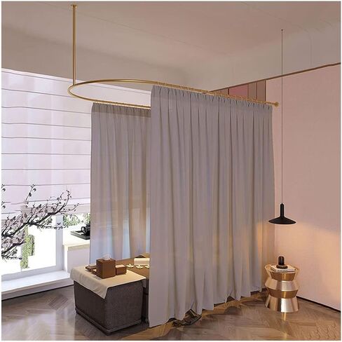 1pack Room Partition Curtain,U-Shaped Wall-Mounted Beauty Salon Privacy Curtain,Light-transmitting Protection Screen(Color3,100x230cm) in Saudi Arabia