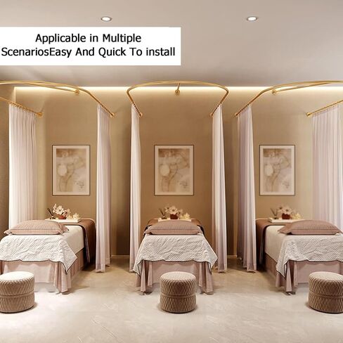 1pack Room Partition Curtain,U-Shaped Wall-Mounted Beauty Salon Privacy Curtain,Light-transmitting Protection Screen(Color3,100x230cm) in Saudi Arabia