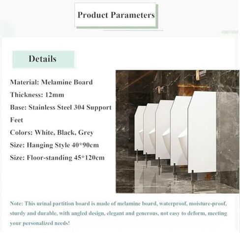 Stainless Steel Urinal Partition with Baffle Screen & Wall Divider - Privacy Solution for Public Toilets, Hotels, and Stations, Durable & Easy to Install in Saudi Arabia