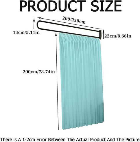 Room Partition Curtain,Light-transmitting Protection Screen,U-Shaped Wall-Mounted Beauty Salon Privacy Curtain(Color3,230cm) in Saudi Arabia