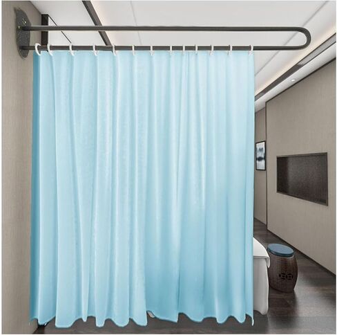 Room Partition Curtain,Light-transmitting Protection Screen,U-Shaped Wall-Mounted Beauty Salon Privacy Curtain(Color3,230cm) in Saudi Arabia