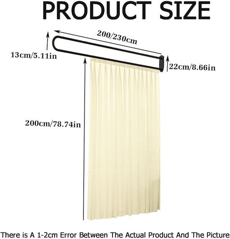 Room Partition Curtain,Light-transmitting Protection Screen,U-Shaped Wall-Mounted Beauty Salon Privacy Curtain(Color1,230cm) in Saudi Arabia