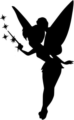 Bargain Max Decals Star Fairy Silhouette Decal Notebook Car Laptop 5.5" (Black) in Saudi Arabia