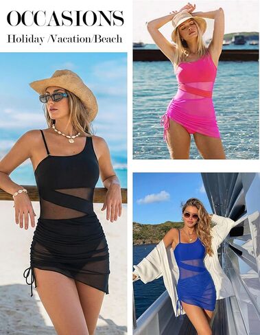 Womens One Piece Swimsuits Tummy Control Bathing Suit with Mesh, Full Coverage Slimming Swim Suit with Padded in Saudi Arabia