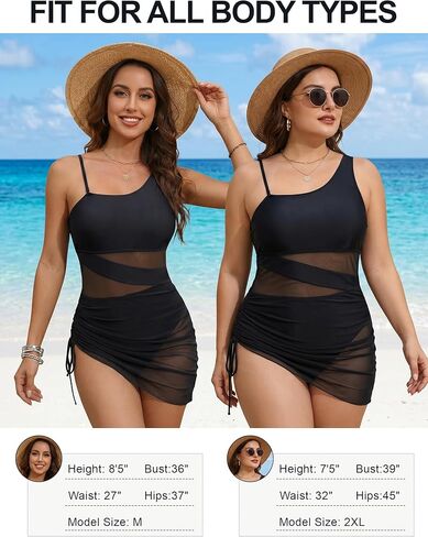 Womens One Piece Swimsuits Tummy Control Bathing Suit with Mesh, Full Coverage Slimming Swim Suit with Padded in Saudi Arabia