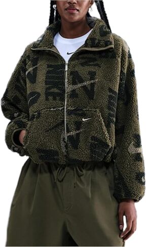 Nike Sportswear Women's High-Pile Fleece Jacket (Medium Olive/Medium Olive/Sail) in Saudi Arabia
