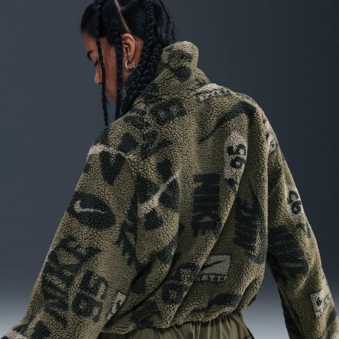 Nike Sportswear Women's High-Pile Fleece Jacket (Medium Olive/Medium Olive/Sail) in Saudi Arabia
