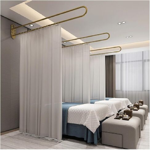Room Divider Privacy Curtain,Metal Support Wall-Mounted Curtain,Simple U-Shaped Portable Room Divider Curtain,Suitable for Fitting Rooms Beauty Salons(200cm) in Saudi Arabia