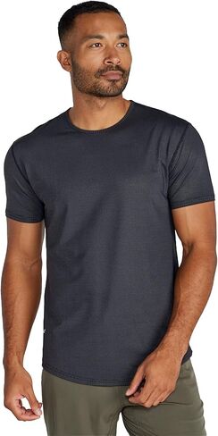 قميص BYLT Basics نشط بأكمام قصيرة منسدل للرجال - ماص للرطوبة، مطاط في 4 اتجاهات، قماش خفيف الوزن مسامي in Kuwait