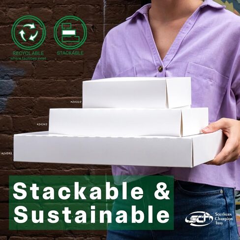 SCT White Window Bakery Boxes with Attached Flip Top, 4-Corner Beers Design, 8 x 8 x 2.5, White, Paper, 200/Carton in Saudi Arabia