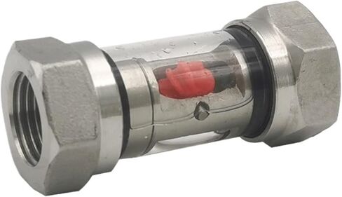 1/4" 3/8" 1/2" 3/4" 1" BSPT Female In-Line 304 Stainless Steel Window Sight Flow Indicator With Impeller Hydraulic Oil Water(Mini Body,3/4") in Saudi Arabia