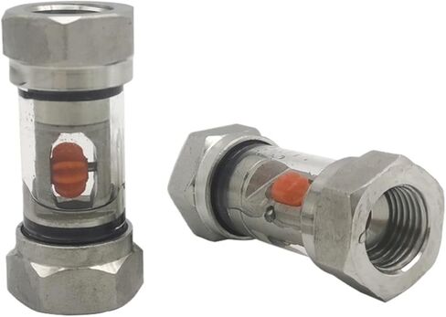 1/4" 3/8" 1/2" 3/4" 1" BSPT Female In-Line 304 Stainless Steel Window Sight Flow Indicator With Impeller Hydraulic Oil Water(Mini Body,3/4") in Saudi Arabia
