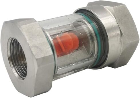 1/4" 3/8" 1/2" 3/4" 1" BSPT Female In-Line 304 Stainless Steel Window Sight Flow Indicator With Impeller Hydraulic Oil Water(Mini Body,3/4") in Saudi Arabia