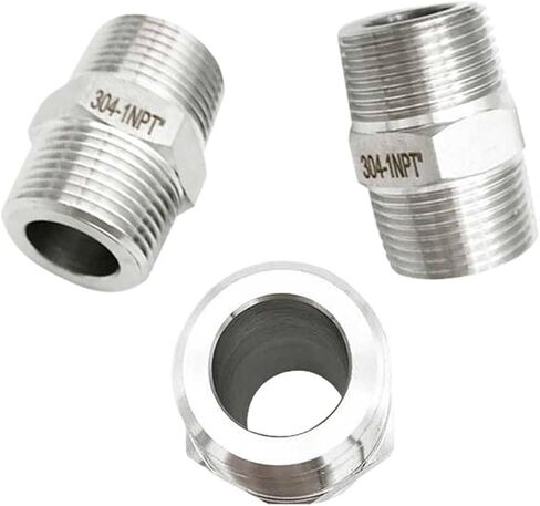 1pc 1/8" 1/4" 3/8" 1/2" 3/4" 1" BSPT NPT G Thread 304 Stainless Steel Equal Diameter Double Head Male Thread Pipe Fittings(NPT,1/8") in Saudi Arabia
