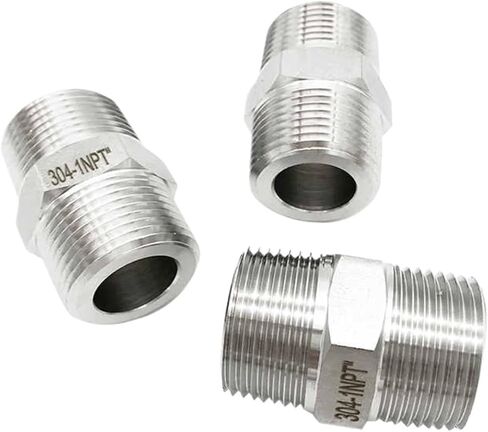 1pc 1/8" 1/4" 3/8" 1/2" 3/4" 1" BSPT NPT G Thread 304 Stainless Steel Equal Diameter Double Head Male Thread Pipe Fittings(NPT,1/8") in Saudi Arabia