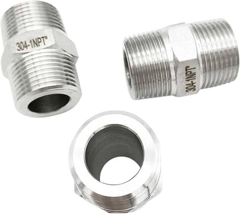1pc 1/8" 1/4" 3/8" 1/2" 3/4" 1" BSPT NPT G Thread 304 Stainless Steel Equal Diameter Double Head Male Thread Pipe Fittings(NPT,1/8") in Saudi Arabia