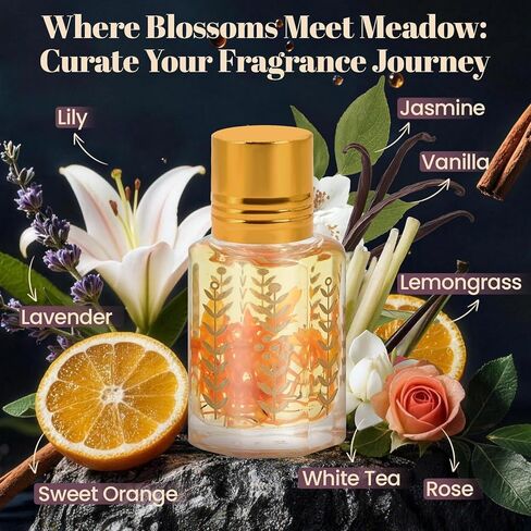 مجموعة صنع العطور الدوارة من جويرل - مجموعة صنع العطور بنفسك، اصنع عطرك الخاص بالزيت العطري، عطر قابل لإعادة الملء، مجموعة هدايا عطر دوارة للنساء والرجال البالغين in Kuwait
