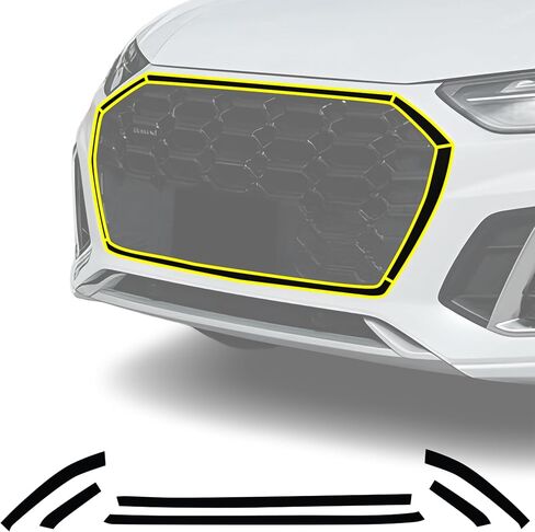 BOGAR TECH DESIGNS نافذة جانبية كروم حذف تراكب متوافق مع Audi Q5 2019-2025، أسود لامع in Saudi Arabia