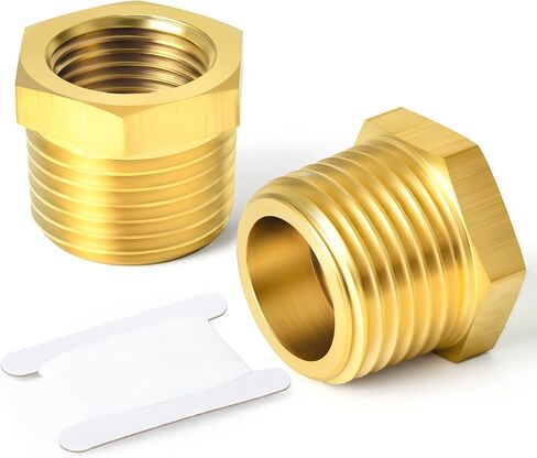 TAISHER 2PCS Brass Reducer Hex Bushing Threaded Pipe Fitting 1" NPT Male x 3/4" NPT Female Adapter in Saudi Arabia