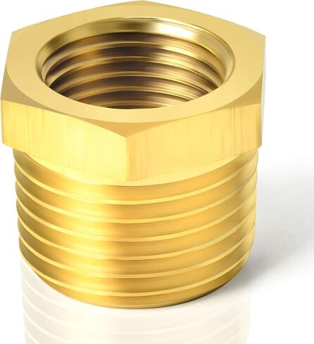 TAISHER 2PCS Brass Reducer Hex Bushing Threaded Pipe Fitting 1" NPT Male x 3/4" NPT Female Adapter in Saudi Arabia