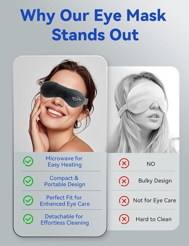 Heated Eye Mask for Dry Eyes-Microwave Steam Hot/Warm Compress for Eyes-Remove Styes, Chalazion, Blepharitis & MGD Relief, Therapy Warming and Heating Pad Hot Compress-Moist Heat Mask in Saudi Arabia