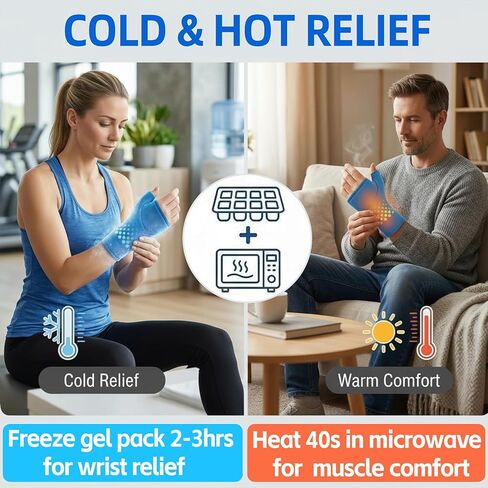 Wrist & Thumb Ice Pack Wrap, Cold & Hot Compress for Extreme Carpal Tunnel Relief, Thickened Reusable Gel Wrist Hand Thumb Ice Pack for Arthritis Tendonitis, Women & Men in Saudi Arabia