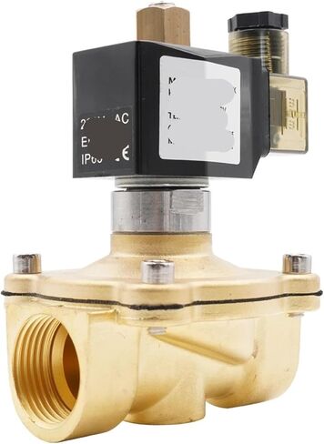 Brass Normally Open Solenoid Valve, G3/8" to G2, NBR Seal, AC220V DC12V 24V, IP65 high Temperature Resistant Water Valve(1,AC 110V_NBR) in Saudi Arabia